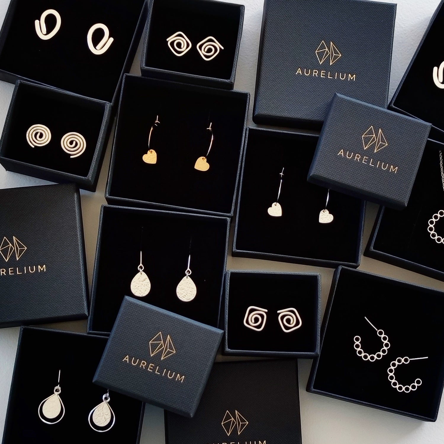 handmade gold and silver jewellery in aurelium gift boxes