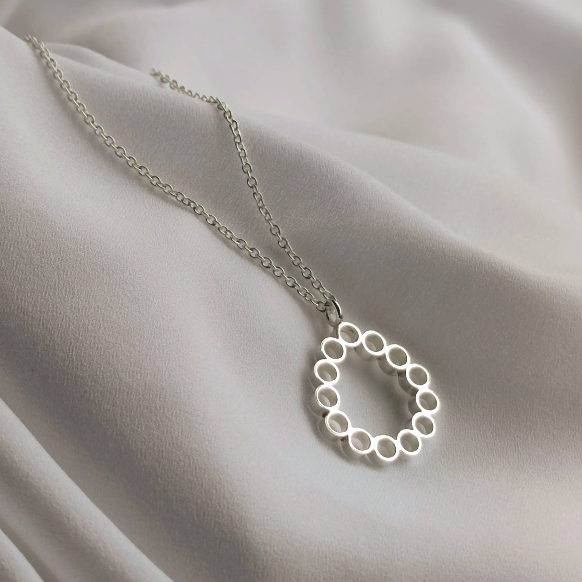 minimalist sterling silver unity teardrop necklace