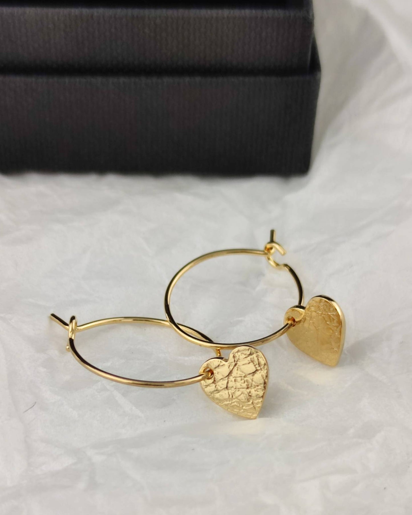 timeless textured gold sweetheart heart earrings by aurelium nz