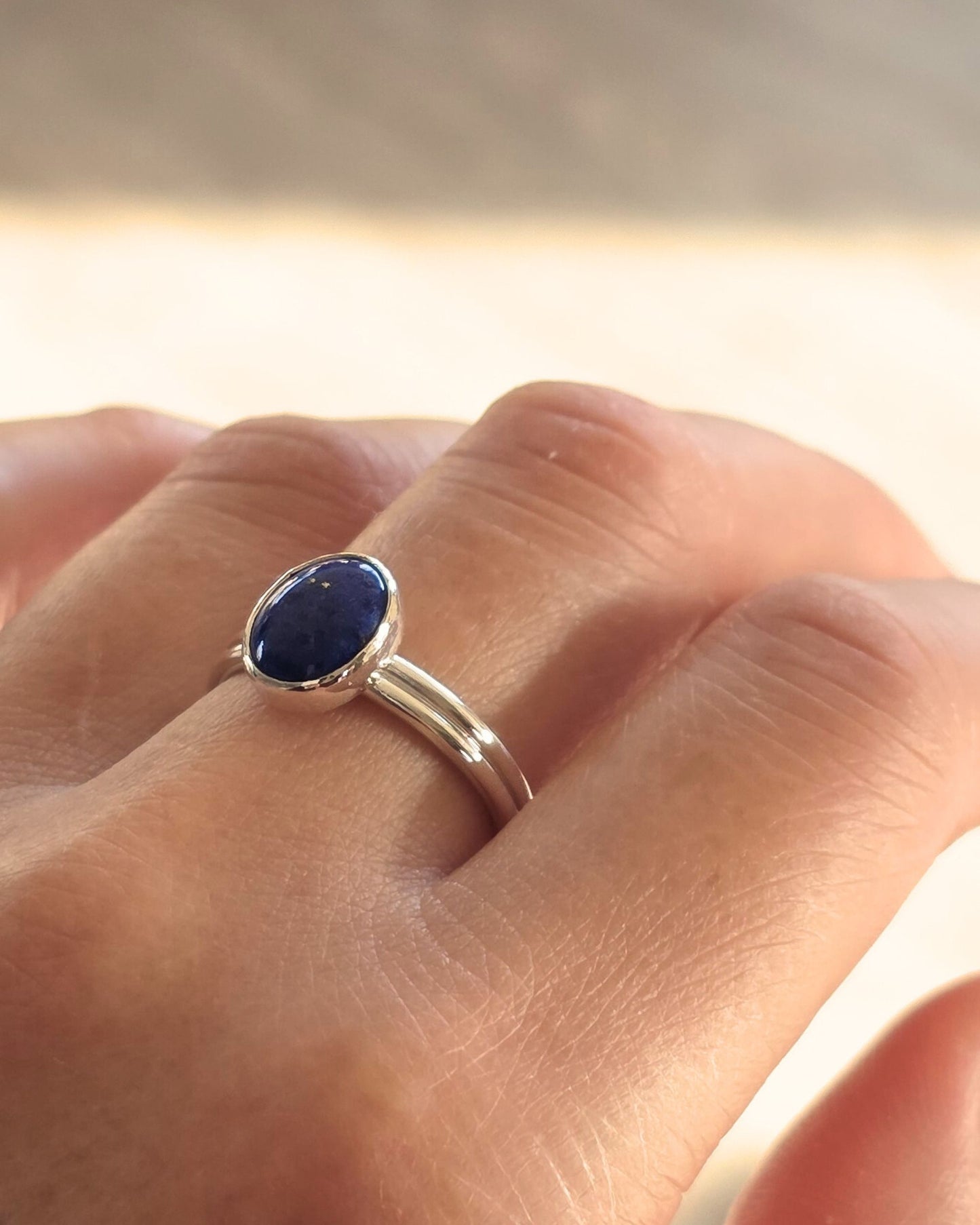 lapis lazuli cabochon ring