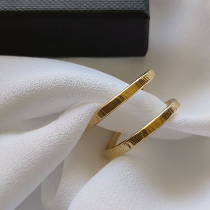 simple everyday gold wrap ring with hammered texture