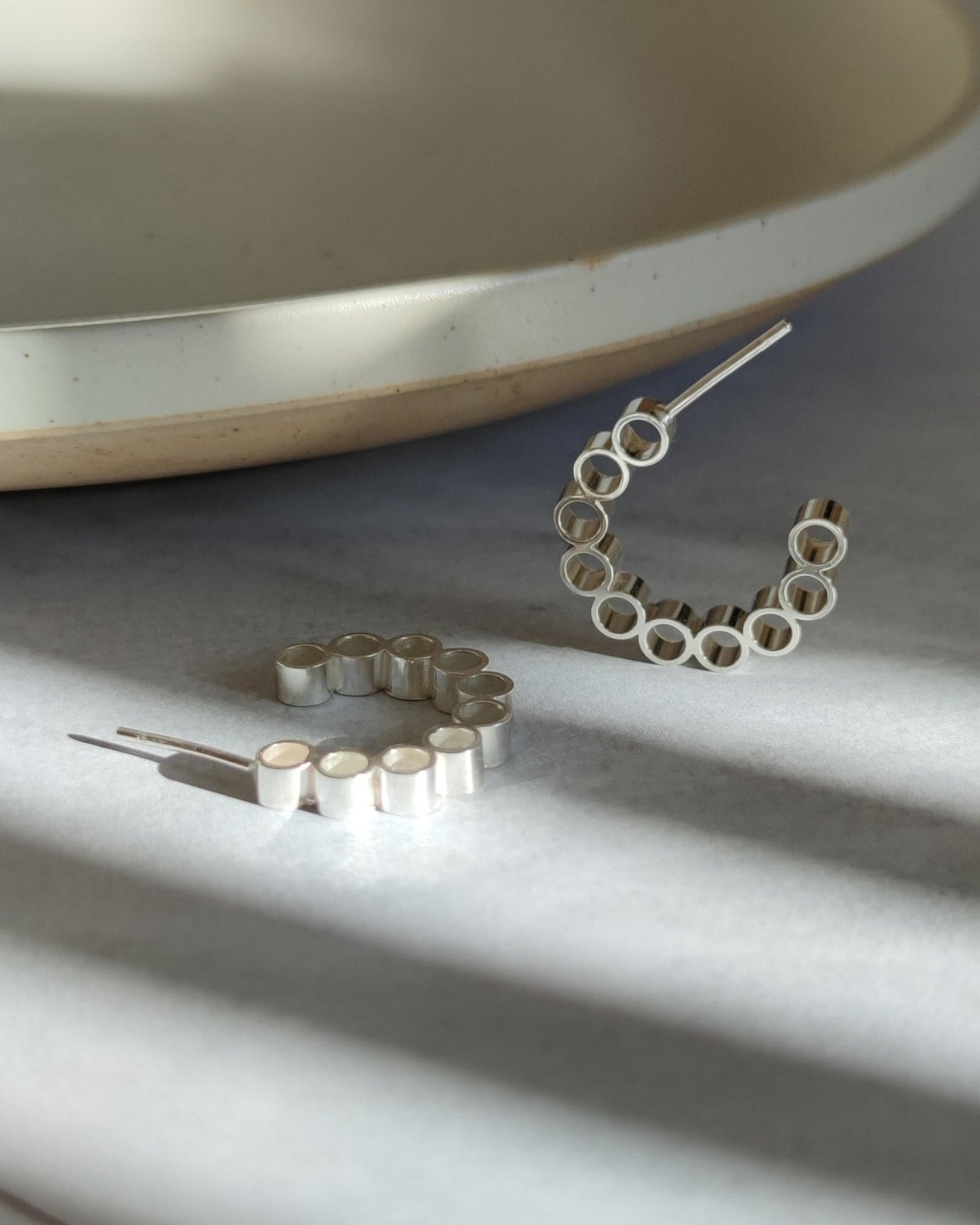 handmade contemporary silver elements hoop earrings by aurelium