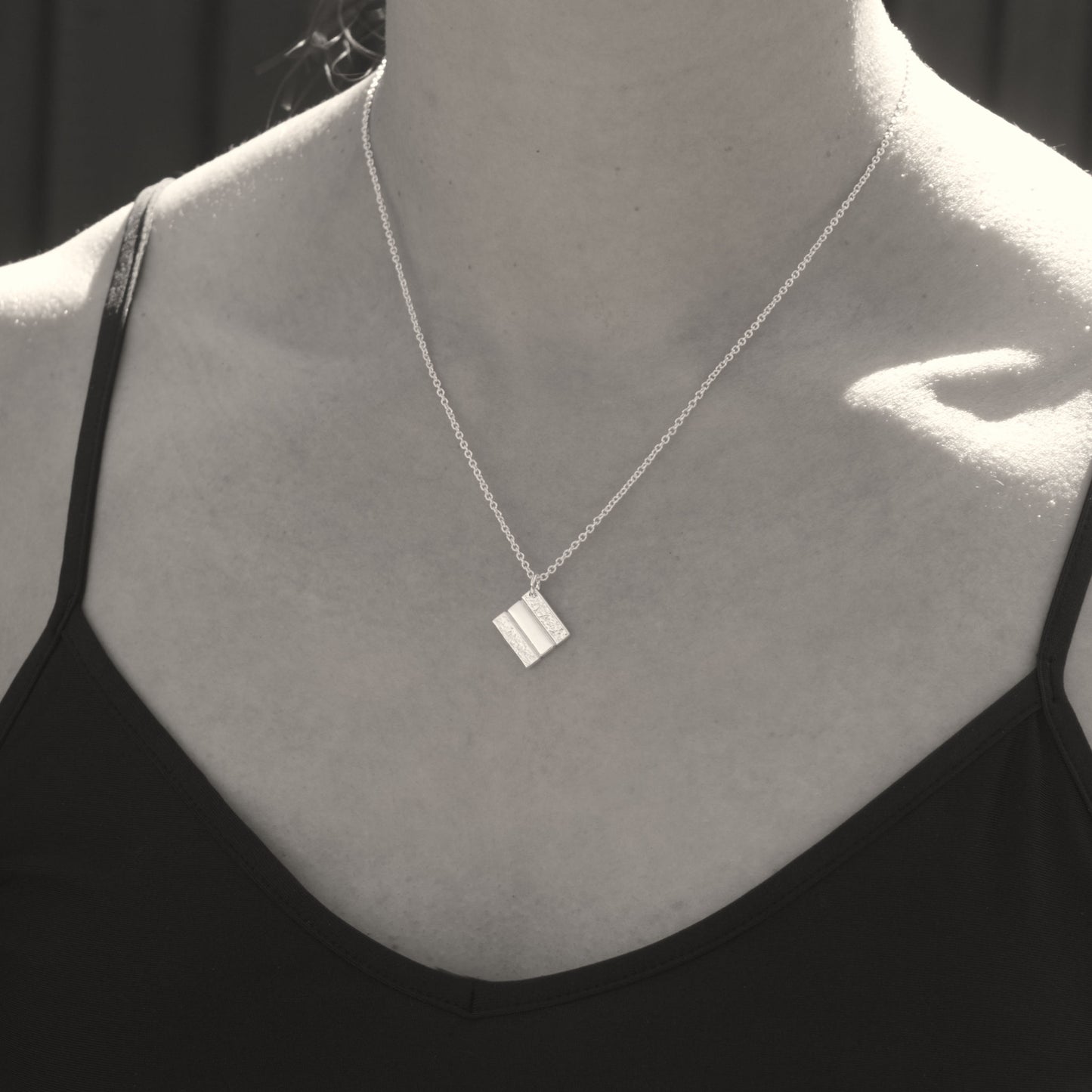 Textured Stack Necklace | Silver