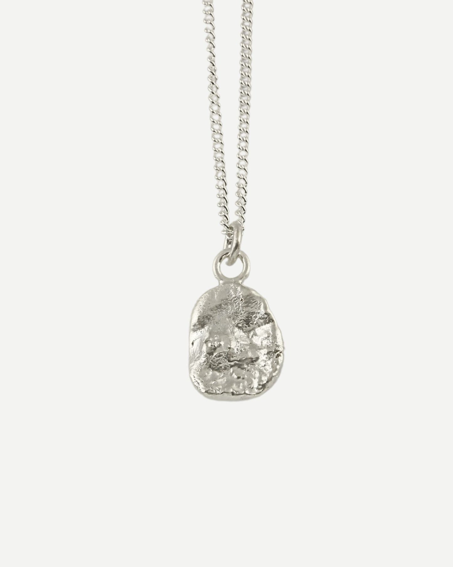 organic molten silver textured necklace handmade in christchurch nz
