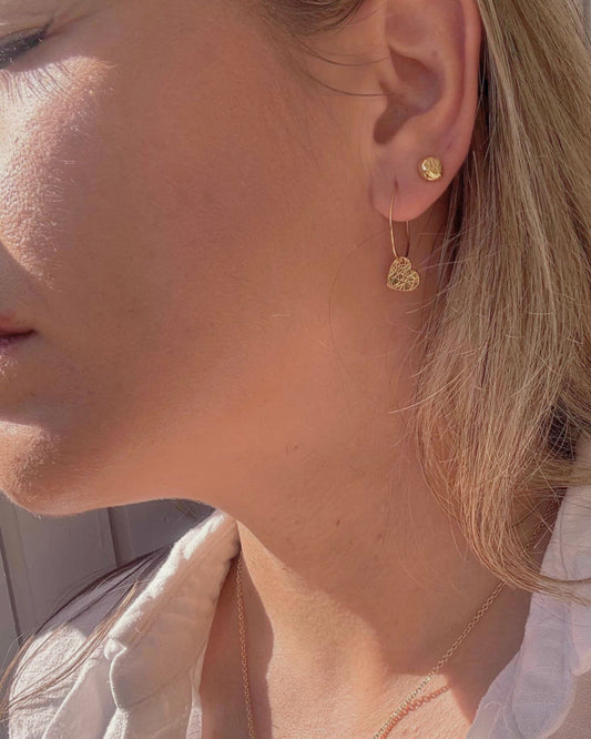 Mini Molten Nugget Stud Earrings | Gold