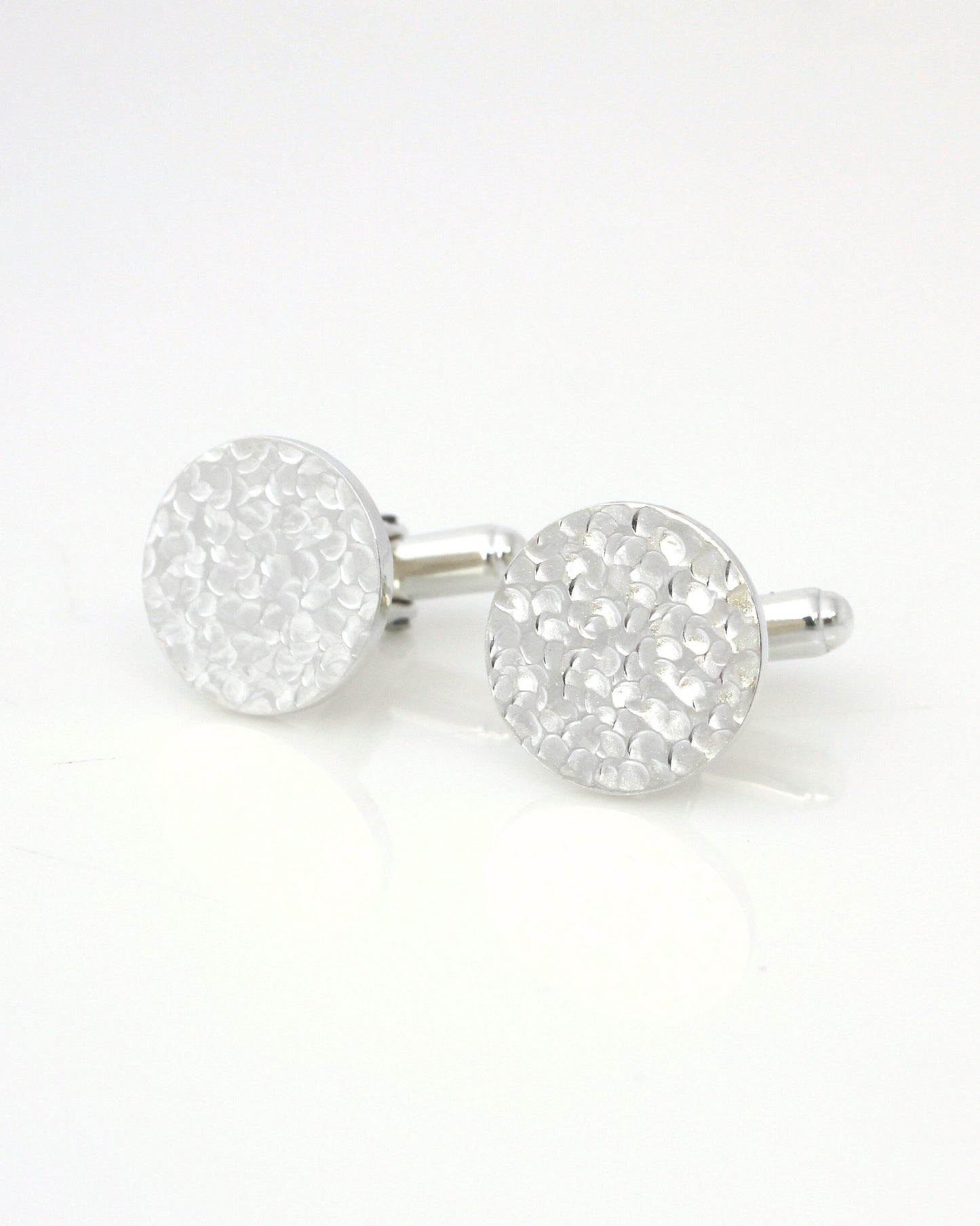 timeless hammered sterling silver cufflinks handmade in nz