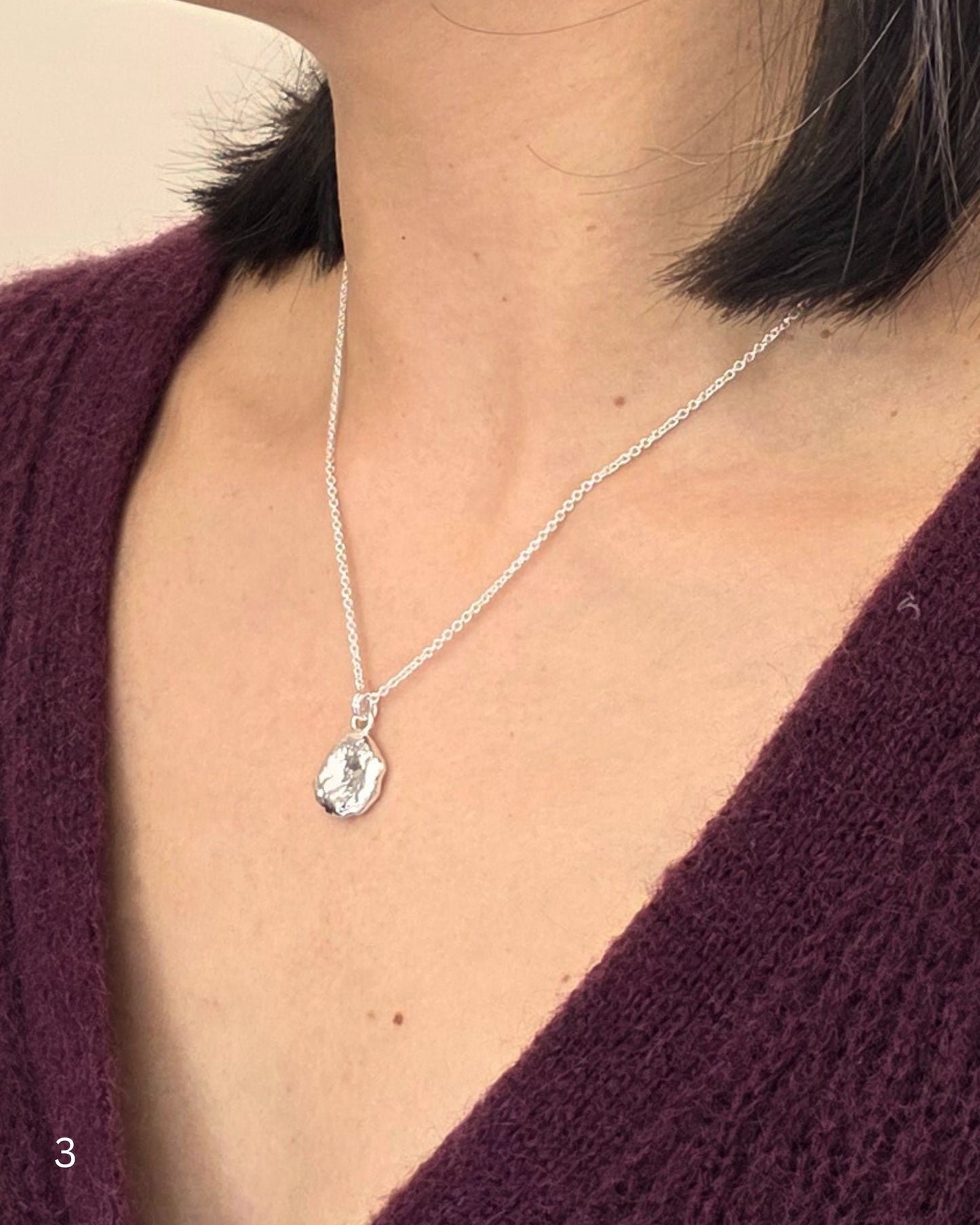 Molten Imprint Pendant | Silver
