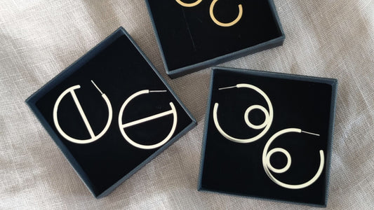 contemporary handmade silver hoop earrings by aurelium nz