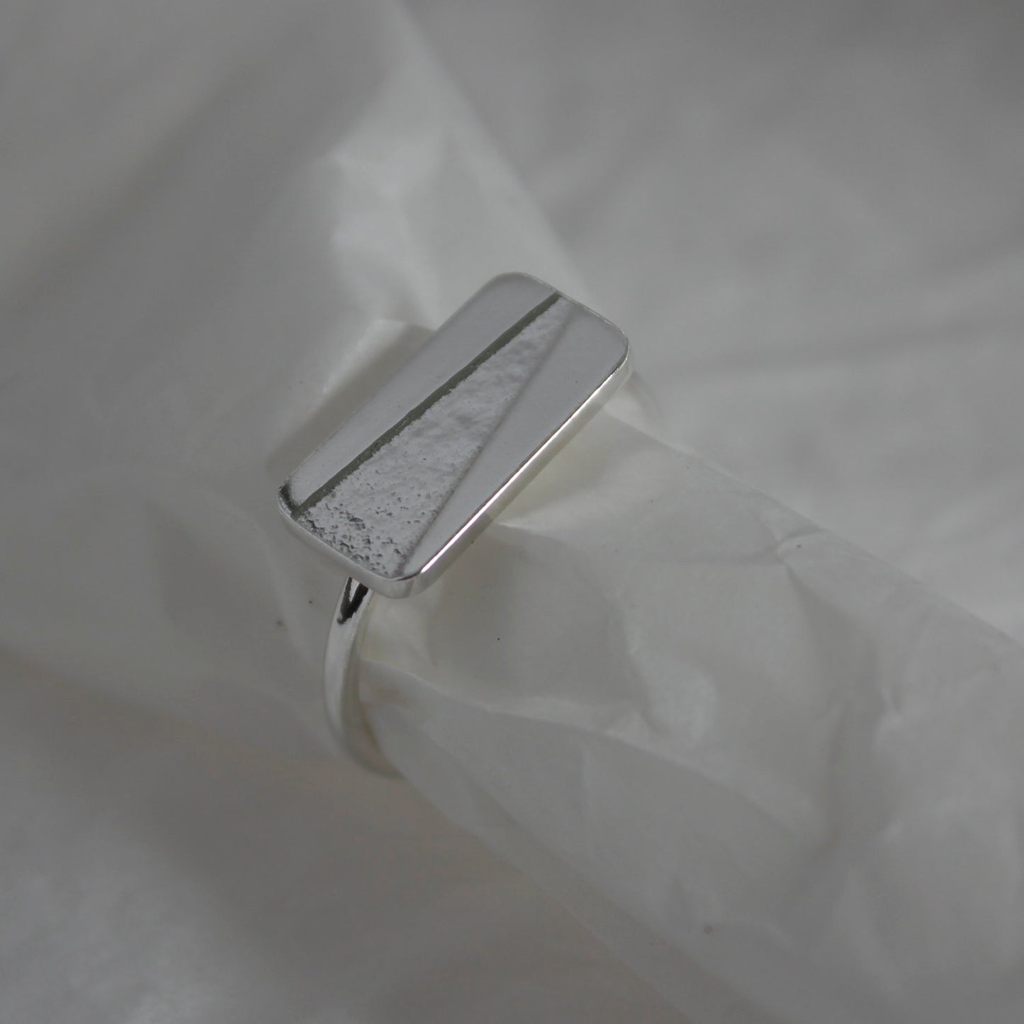 handmade texture rectangle ring by aurelium