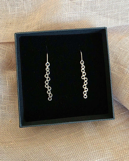 artisan sterling silver circle pipeline earrings in aurelium jewellery box