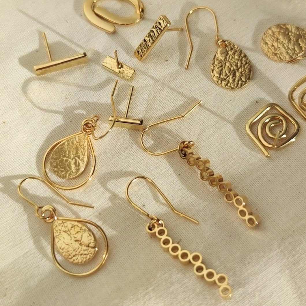 gold plated sterling silver earrings handmade in christchurch nz