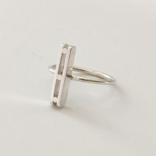 handmade minimalist blocks ring in sterling silver