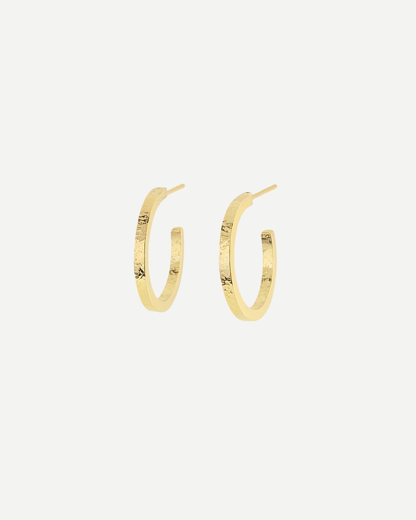 simple gold small texture hoop earrings handmade by aurelium nz