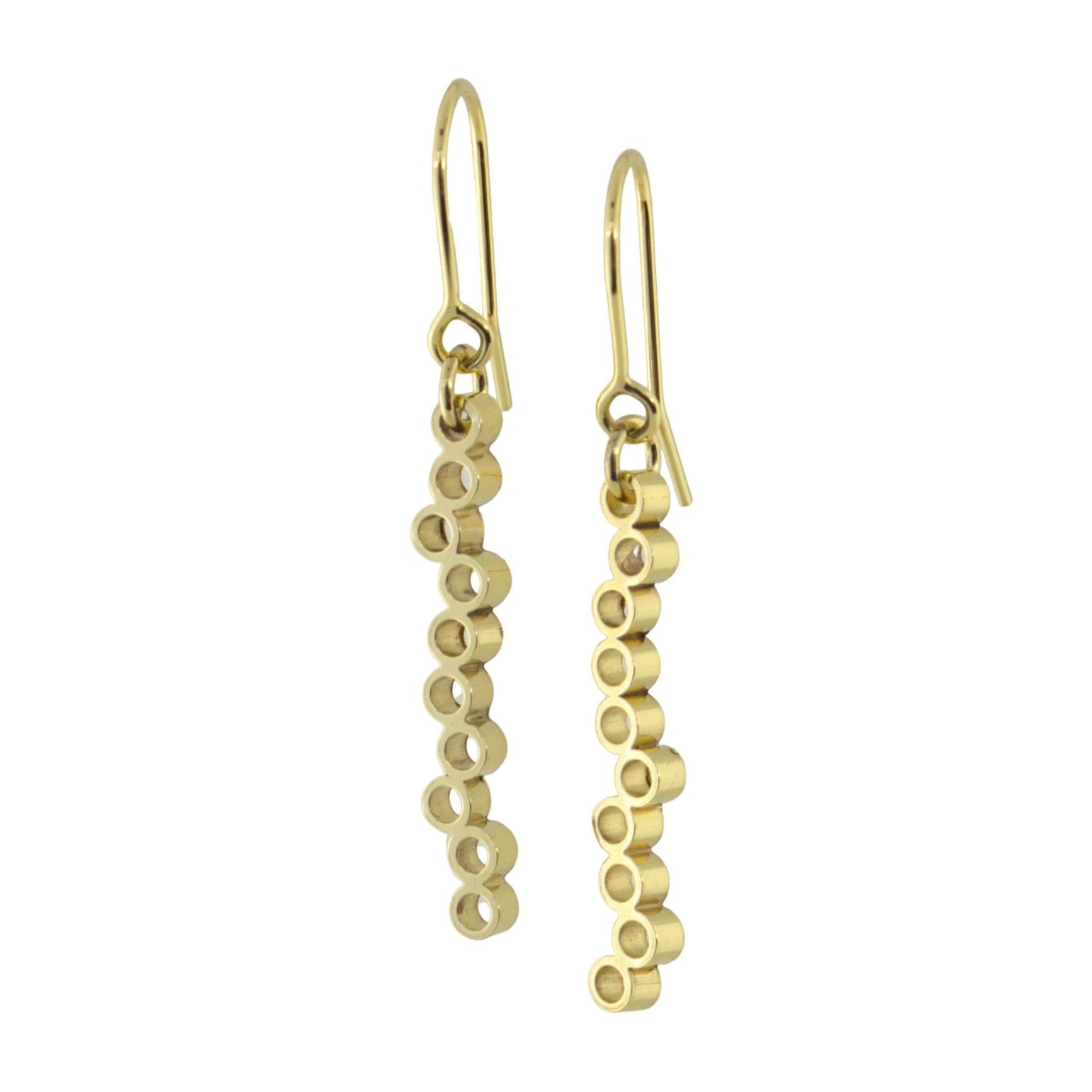 handmade gold circle detailed earrings by aurelium nz