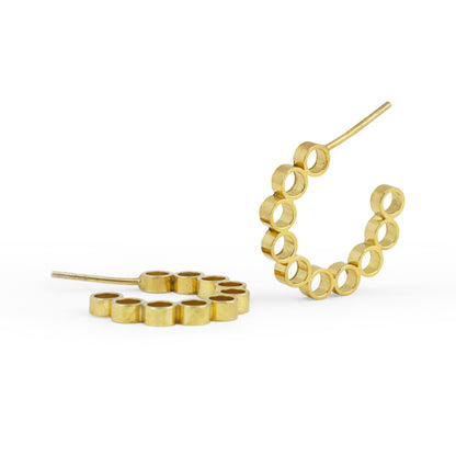 handcrafted gold elements hoop earrings by aurelium nz