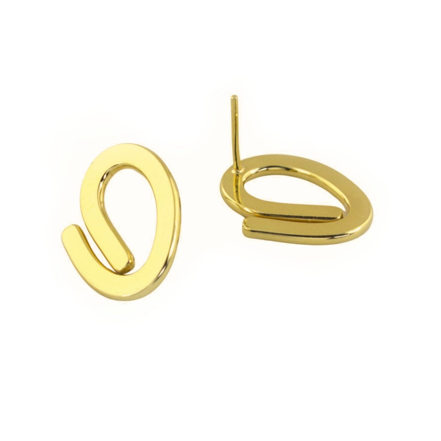 handcrafted gold minimalist loop studs