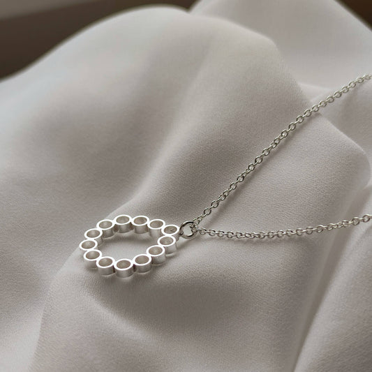 handmade silver unity teardrop necklace by aurelium