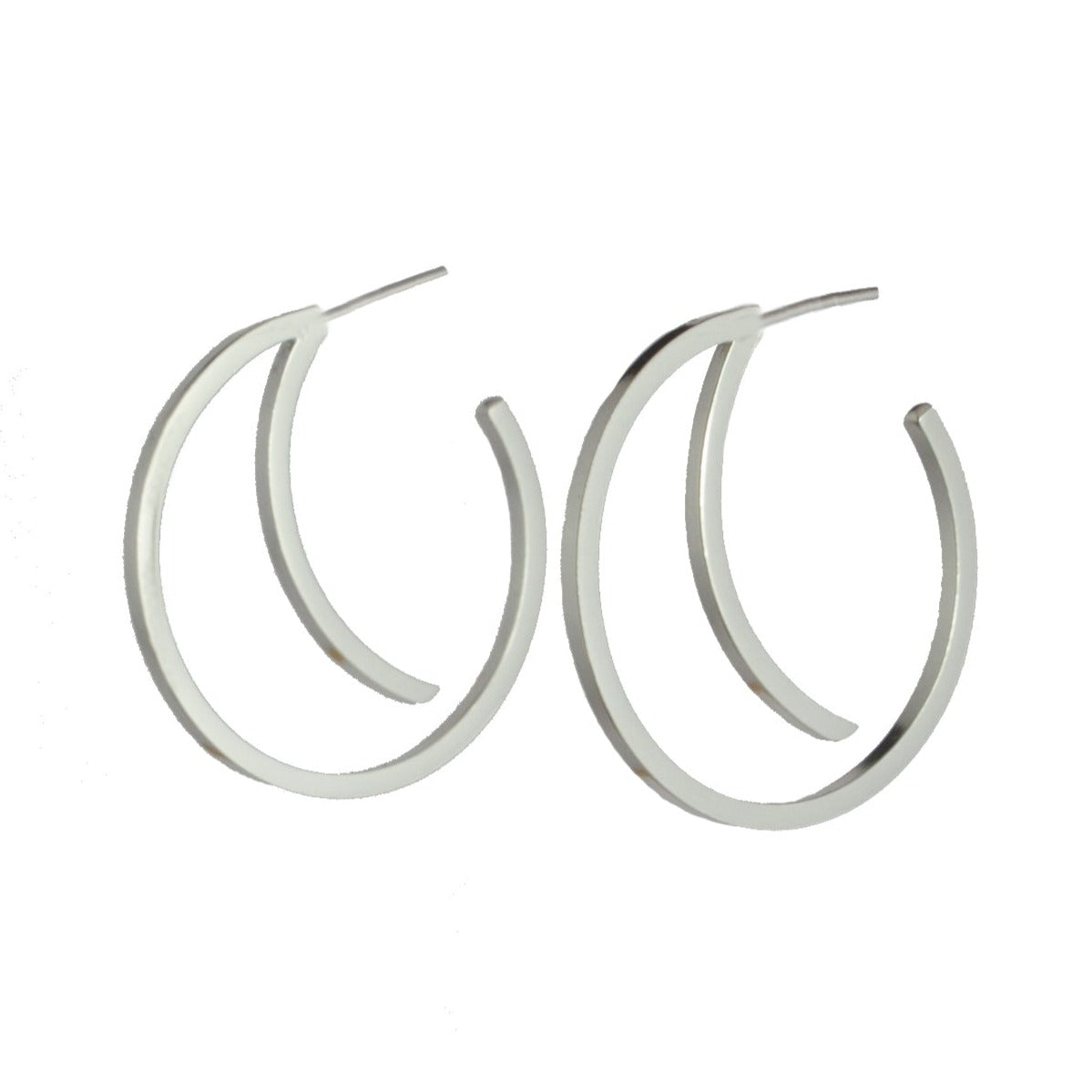 minimalist sterling silver bold geometric hoops