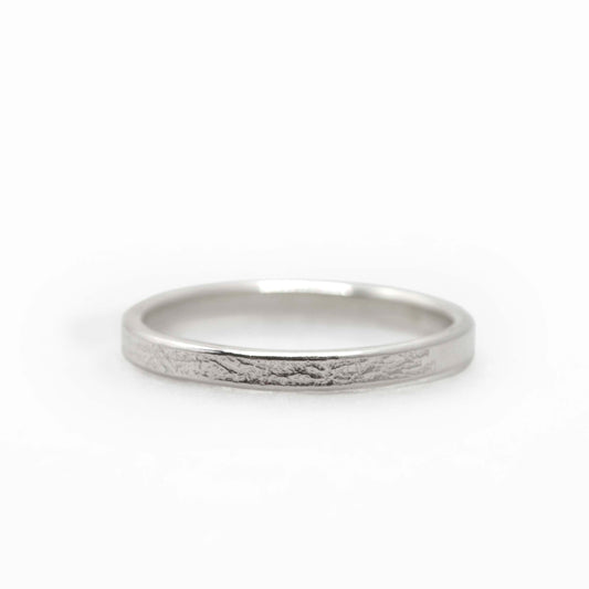 handmade sterling silver texture ring on white background