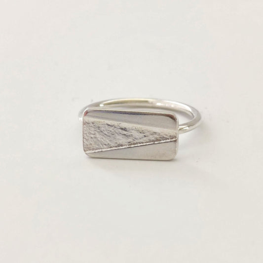 unique textured rectangle ring by aurelium