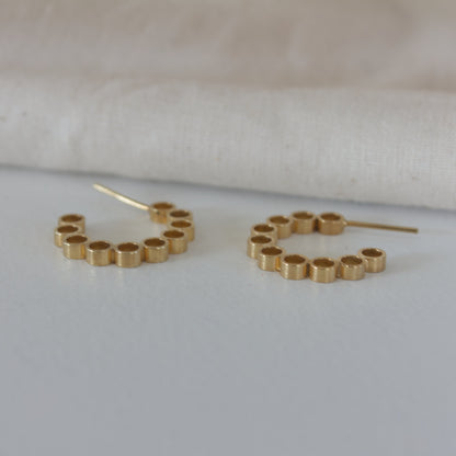 minimalist gold element hoops handmade in nz