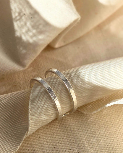 handmade sterling silver wrap ring with a hammered textured surface