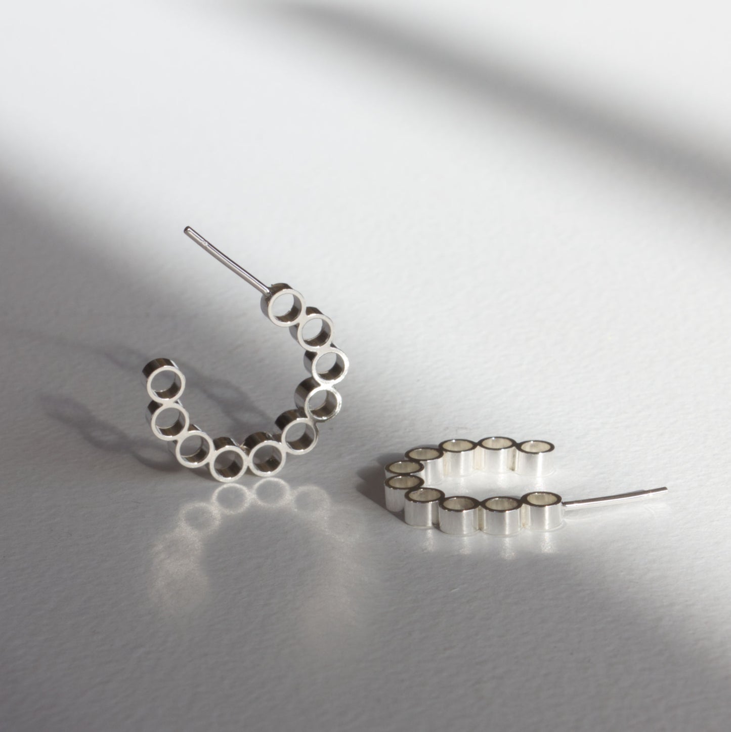 minimalist silver elements hoop earrings by aurelium
