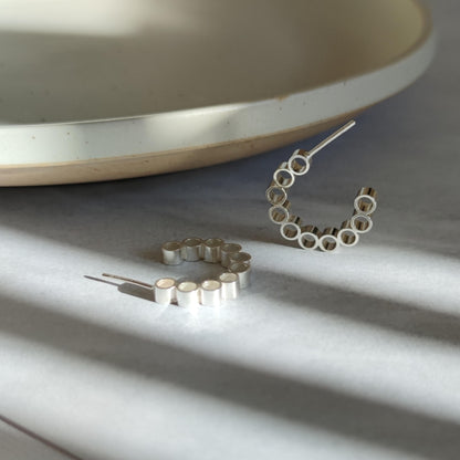 handmade contemporary silver elements hoop earrings by aurelium