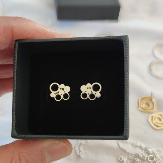 simple geometric stud earrings in black gift box