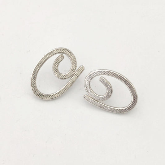 minimalist textured scribble stud earrings