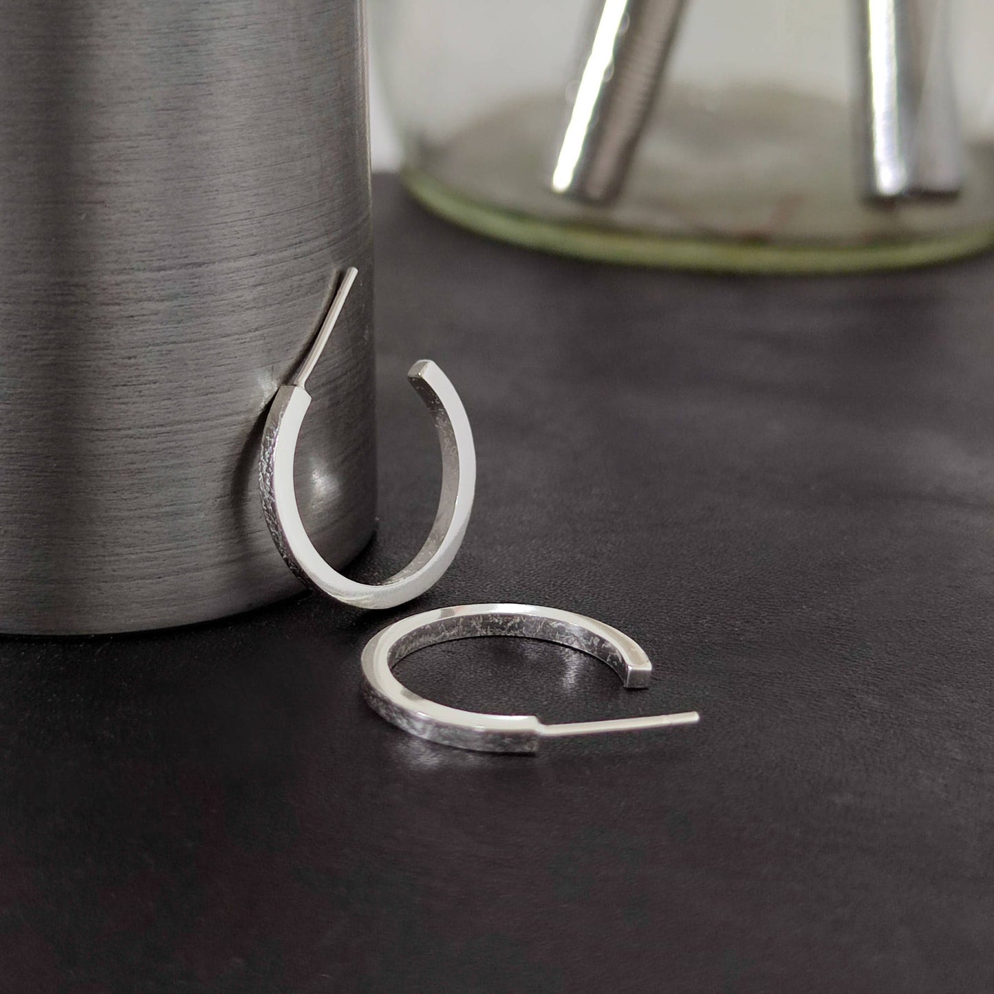 minimalist small texture hoop earrings by aurelium