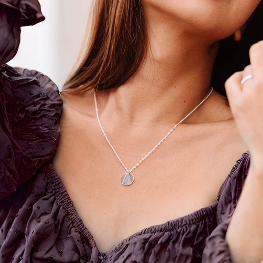 Geo Circle Necklace | Silver