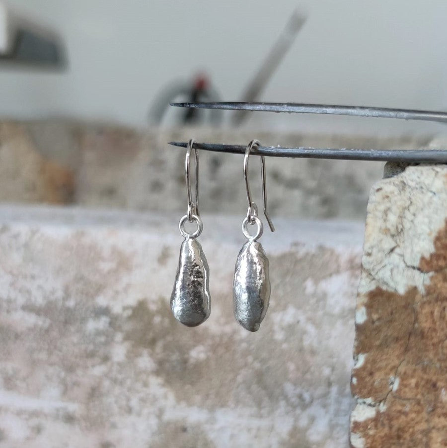 elegant drop earrings made from recycled sterling silver in christchurch nz