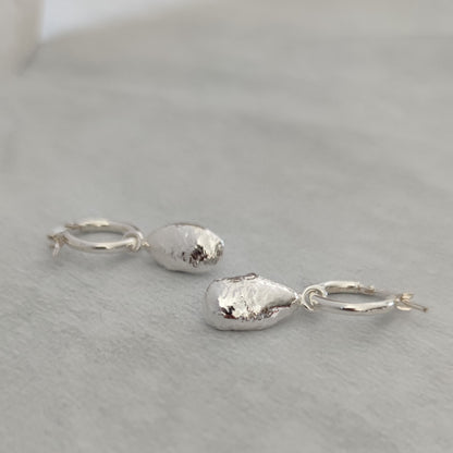 elegant molten drop sterling silver earrings by aurelium