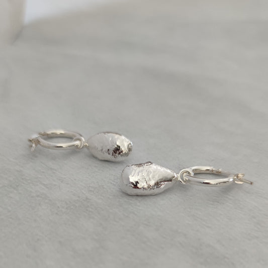 elegant molten drop sterling silver earrings by aurelium