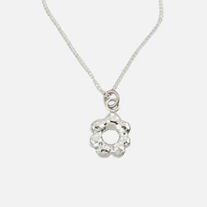 molten sterling silver freeform flower pendant by aurelium