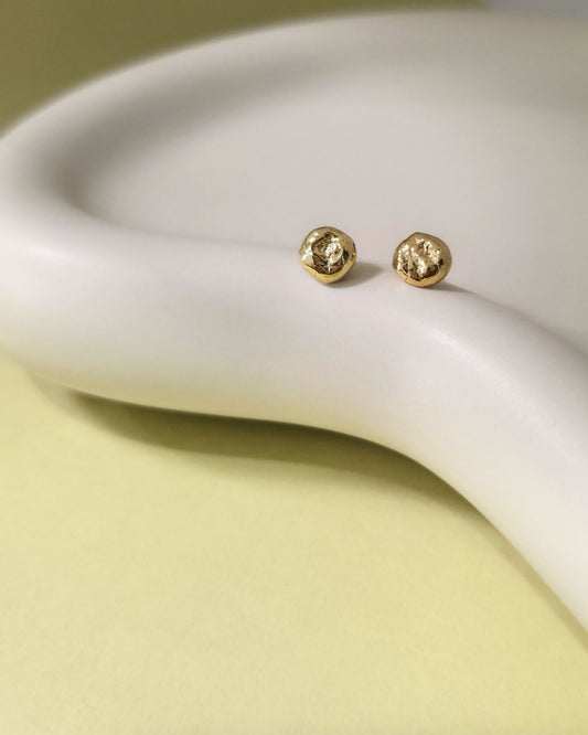 Mini Molten Stud Earrings | Gold