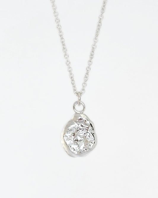 Molten Imprint Droplet Pendant | Silver