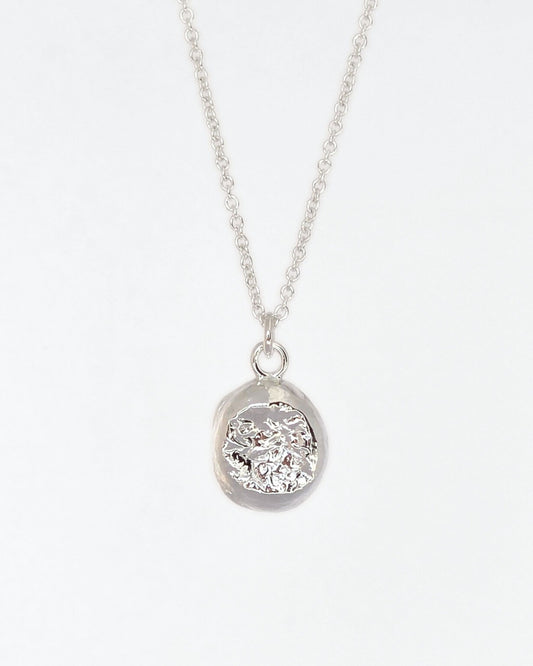freeform molten silver pendant handmade in christchurch nz
