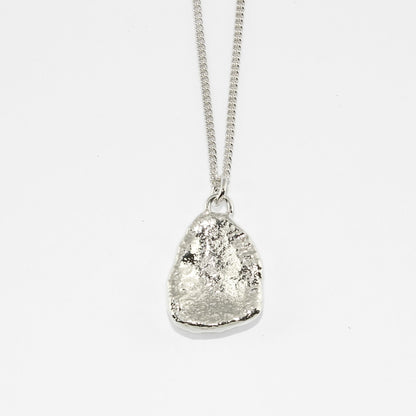 Molten Pebble Pendant | Medium | Silver