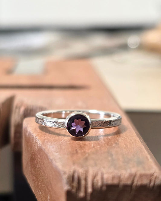 handmade sterling silver amethyst ring by aurelium nz