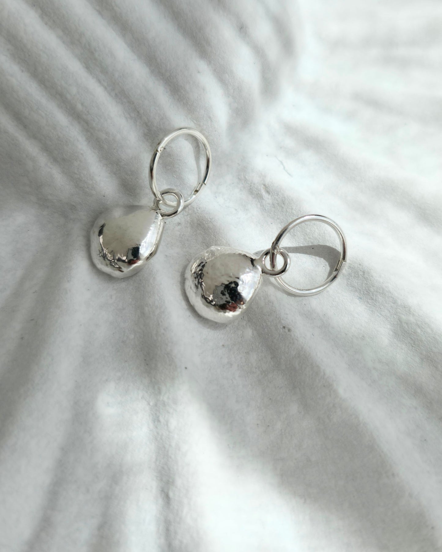 Molten Pebble Earrings | Silver