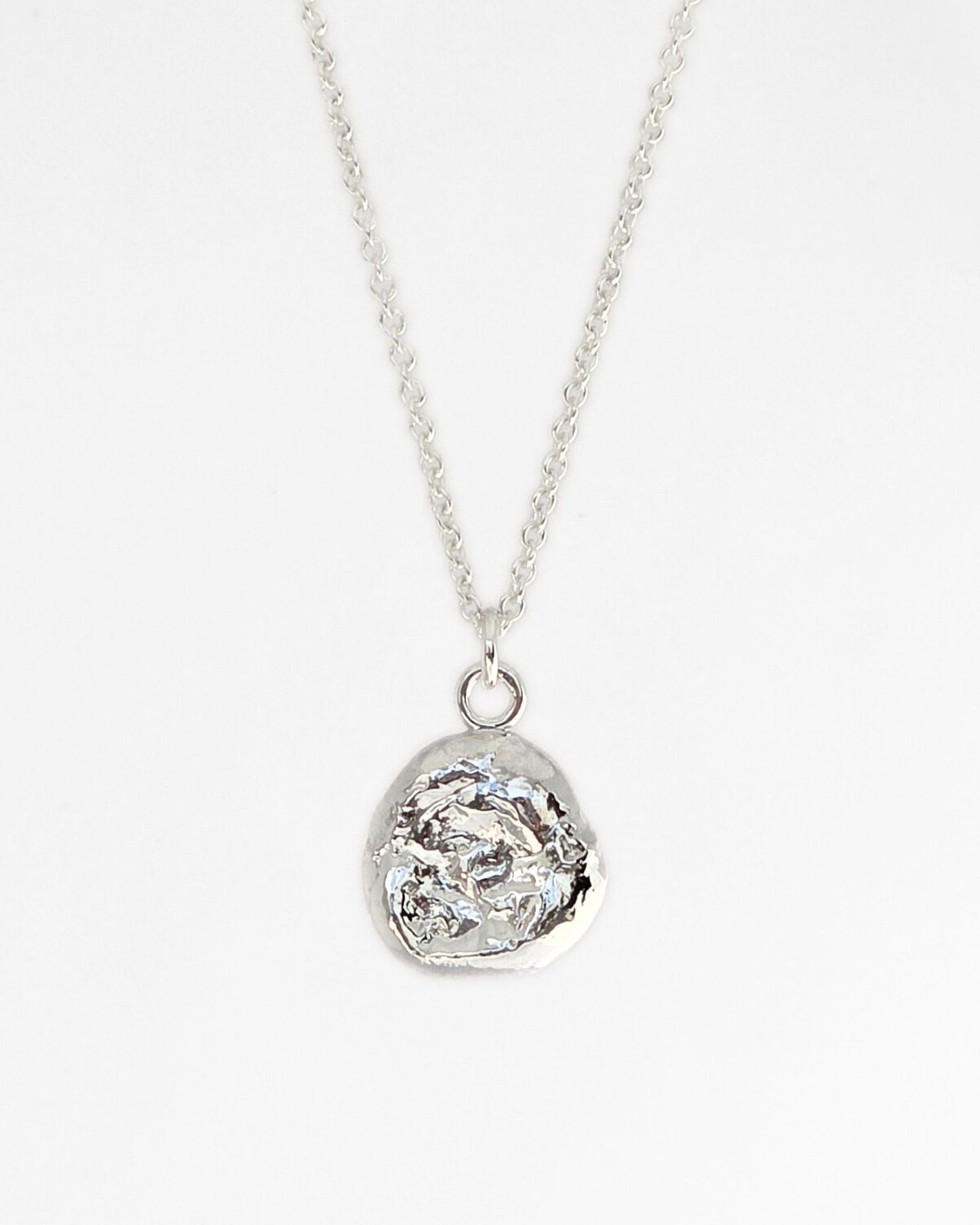 Molten Imprint Swirl Pendant | Silver