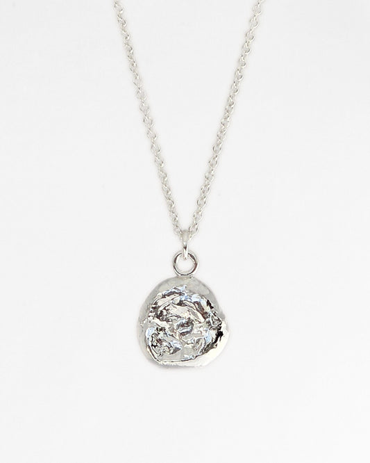 Molten Imprint Swirl Pendant | Silver
