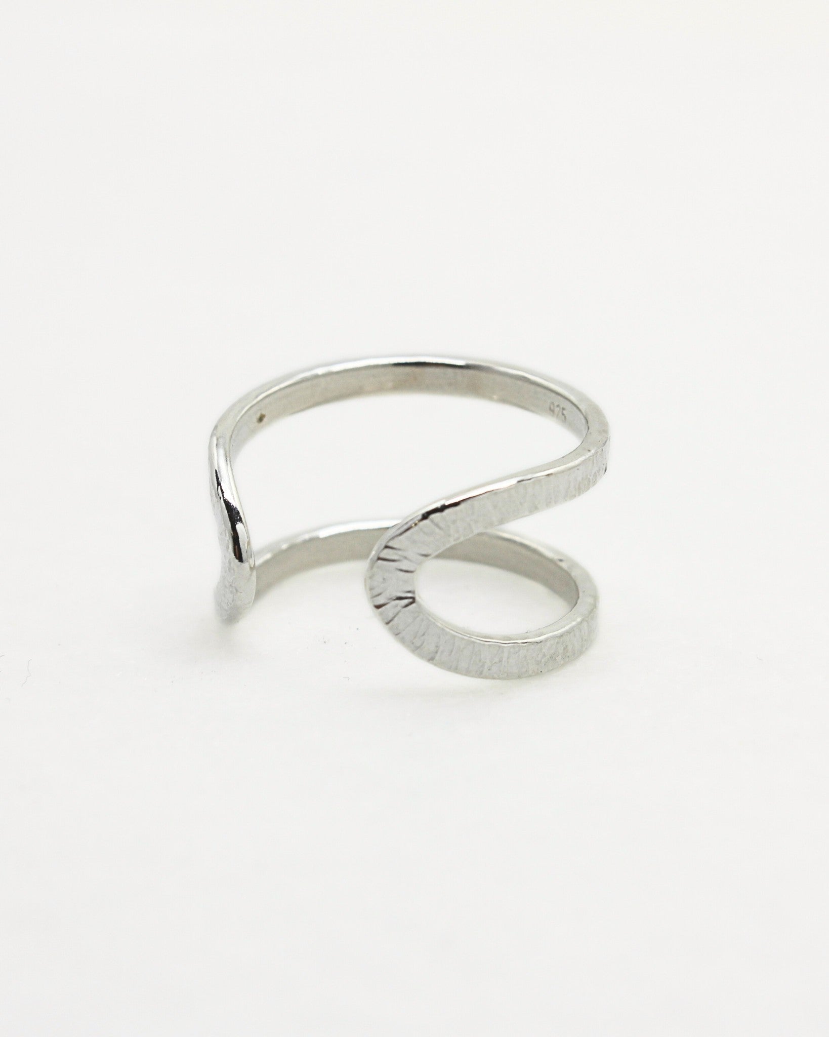 hammered adjustable sterling silver wrap ring handmade in christchurch nz