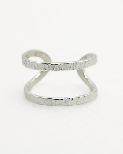 timeless textured sterling silver wrap ring handmade by aurelium nz