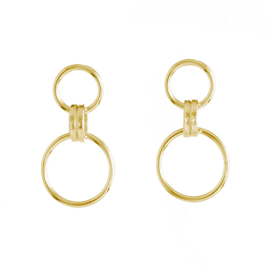 gold link drop earrings by aurelium on white background