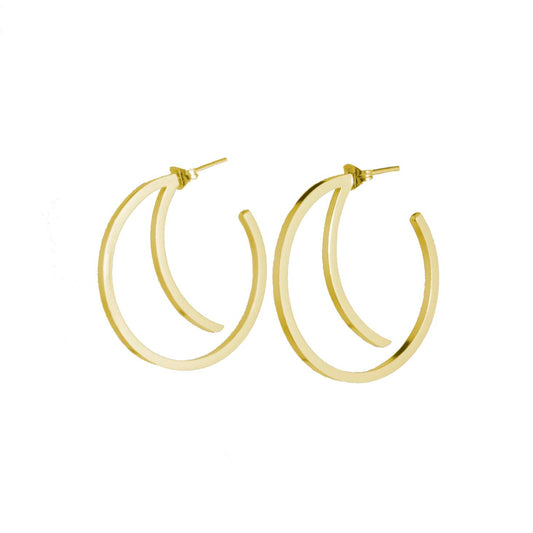 gold luna earrings by aurelium on white background