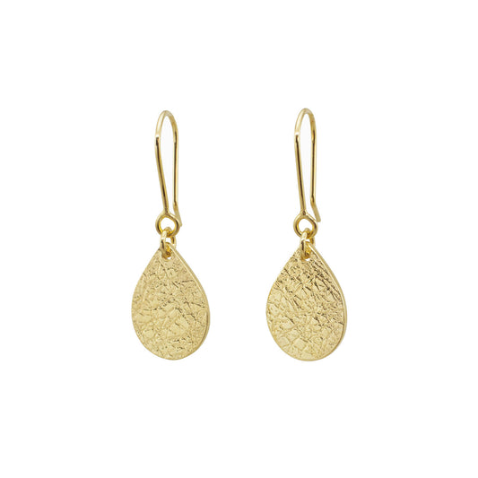 gold teardrop earrings by aurelium on white background