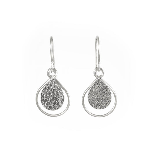 sterling silver dewdrop drop earrings by aurelium on white background